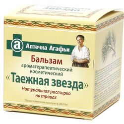 Бальзам Таежная звезда, натуральная растирка на травах, Аптечка Агафьи, 75 мл