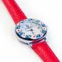 Часы Bottega Murano, красный ремешок, серебристая оправа, обод ромашки
