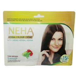 Крем-краска на основе хны Темно-коричневая, Neha, 15 гр