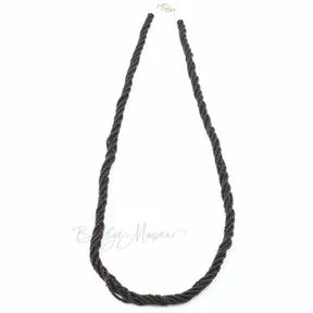 Ожерелье, бисерная нить, 6 нитей, цвет 03, черный, серебристая фурнитура, Bottega Murano