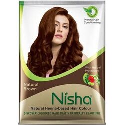 Краска травяная для волос на основе хны Натурально-коричневый, Nisha, 15 гр