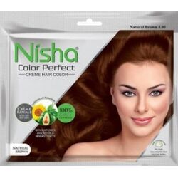 Крем-краска на основе хны, Натуральный коричневый № 4, Nisha, 50 гр