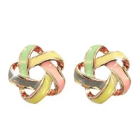 Серьги под золото с эмалью, Mia Collection